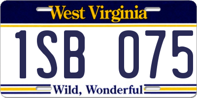 WV license plate 1SB075