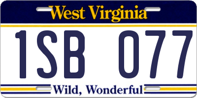 WV license plate 1SB077