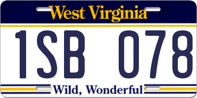 WV license plate 1SB078