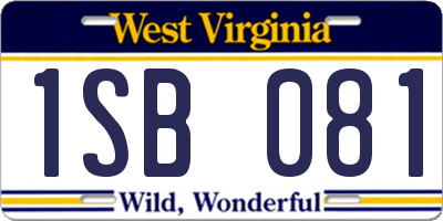 WV license plate 1SB081