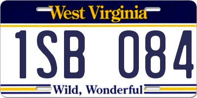 WV license plate 1SB084