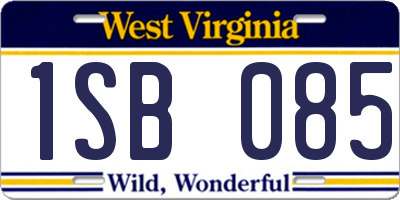 WV license plate 1SB085
