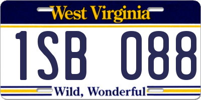 WV license plate 1SB088