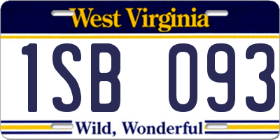 WV license plate 1SB093