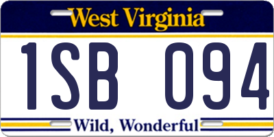 WV license plate 1SB094