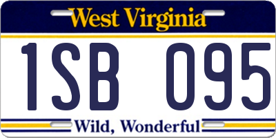 WV license plate 1SB095