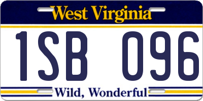 WV license plate 1SB096