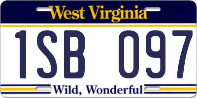 WV license plate 1SB097