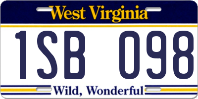 WV license plate 1SB098