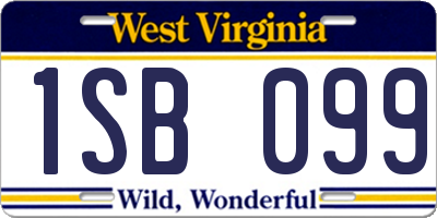 WV license plate 1SB099