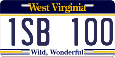 WV license plate 1SB100