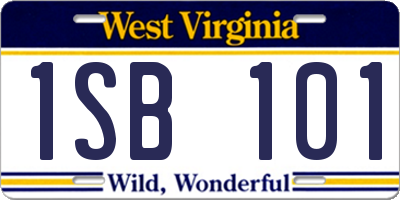 WV license plate 1SB101