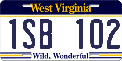 WV license plate 1SB102