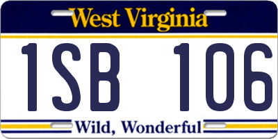 WV license plate 1SB106