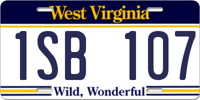 WV license plate 1SB107