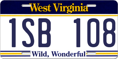 WV license plate 1SB108