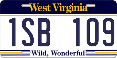 WV license plate 1SB109