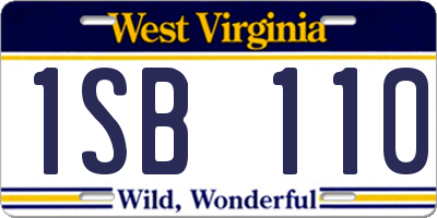 WV license plate 1SB110