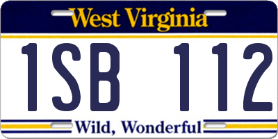 WV license plate 1SB112