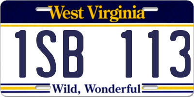 WV license plate 1SB113