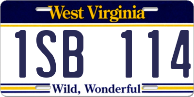 WV license plate 1SB114