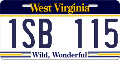WV license plate 1SB115
