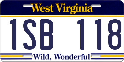 WV license plate 1SB118
