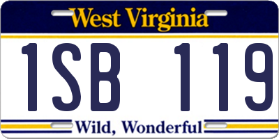 WV license plate 1SB119