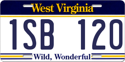 WV license plate 1SB120