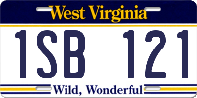 WV license plate 1SB121