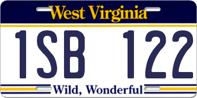 WV license plate 1SB122