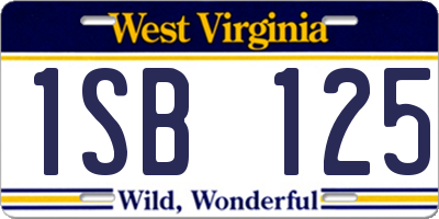 WV license plate 1SB125