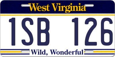 WV license plate 1SB126