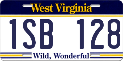 WV license plate 1SB128