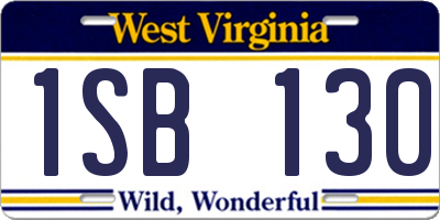 WV license plate 1SB130
