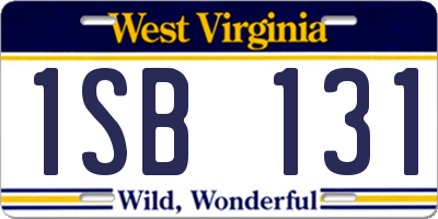 WV license plate 1SB131