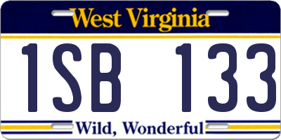 WV license plate 1SB133