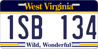 WV license plate 1SB134