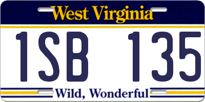 WV license plate 1SB135