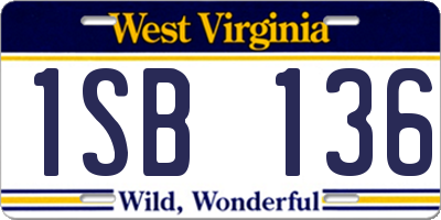 WV license plate 1SB136