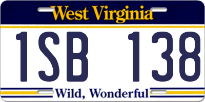 WV license plate 1SB138
