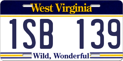 WV license plate 1SB139