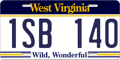 WV license plate 1SB140