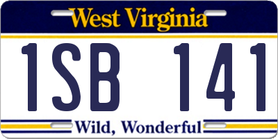 WV license plate 1SB141