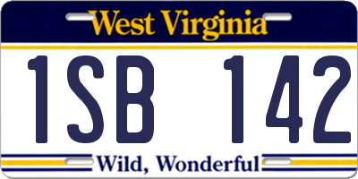 WV license plate 1SB142