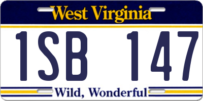 WV license plate 1SB147