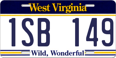 WV license plate 1SB149
