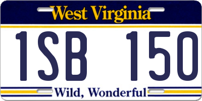 WV license plate 1SB150