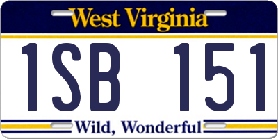 WV license plate 1SB151