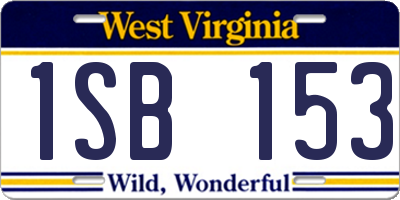 WV license plate 1SB153